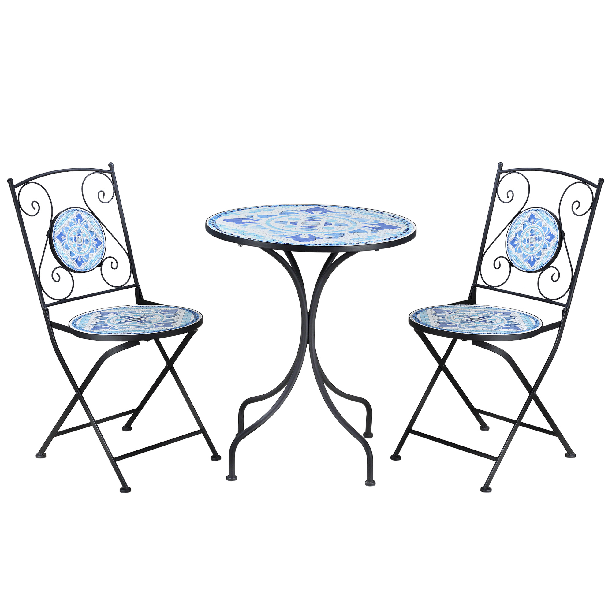 Outsunny Garten Sitzgruppe Bistro-Set für 2 Personen Ø 61 cm mit 1 Tisch un günstig online kaufen