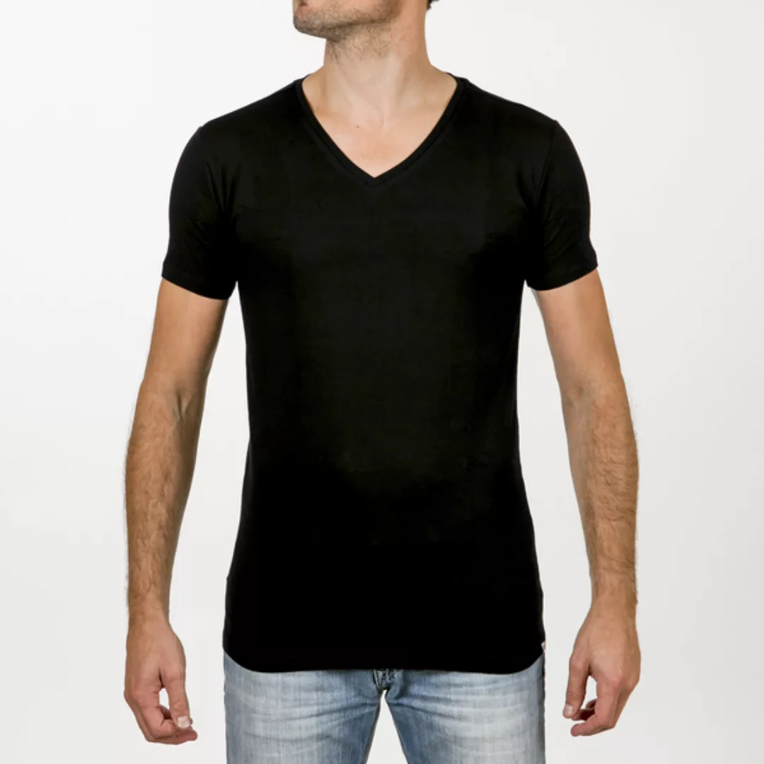 Nachhaltige T-shirt 2-pack / Herren / V-neck / Weiß Oder Schwarz günstig online kaufen