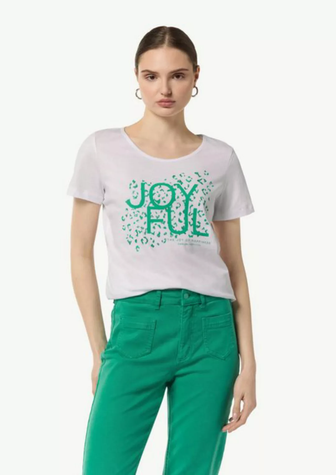 comma casual identity Kurzarmshirt T-Shirt mit Front- und Logoprint Artwork günstig online kaufen