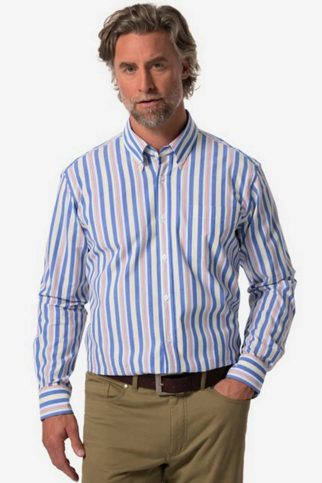 Boston Park Businesshemd Boston Park Streifenhemd Langarm Buttondown-Kragen günstig online kaufen