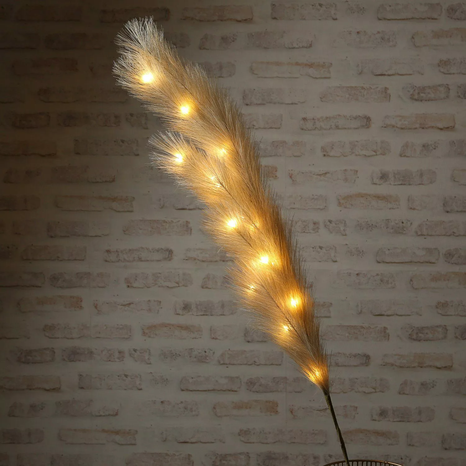 MARELIDA LED-Leuchtzweig LED Federbüschel Pampasgras Dekozweig günstig online kaufen