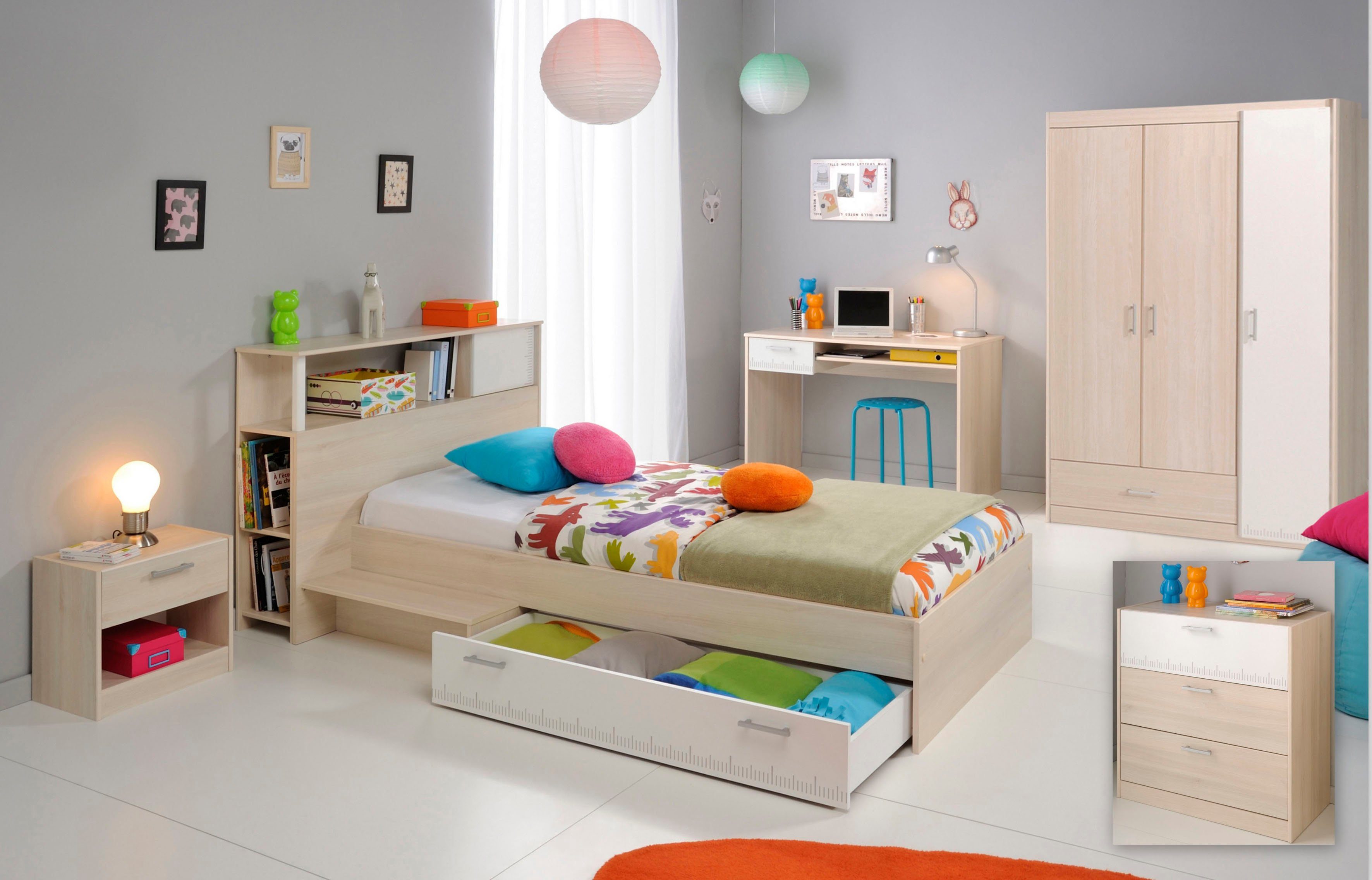 Parisot Jugendzimmer-Set Charly, (6-tlg., Bett, Anstellregal, günstig online kaufen