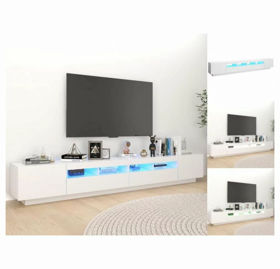 vidaXL TV-Schrank TV-Schrank mit LED-Leuchten Weiß 260x35x40 cm Lowboard günstig online kaufen