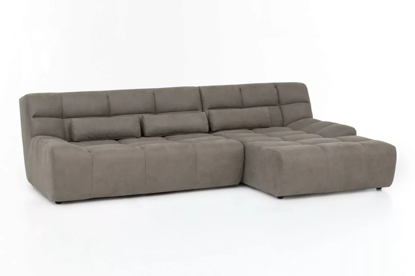 KAWOLA Ecksofa SETO Big Sofa Microfaser graubraun günstig online kaufen