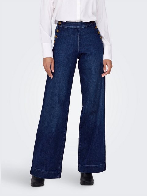 ONLY High-waist-Jeans "ONLMADISON HW BUTTON WIDE DNM GEN533NOOS", sanft gew günstig online kaufen