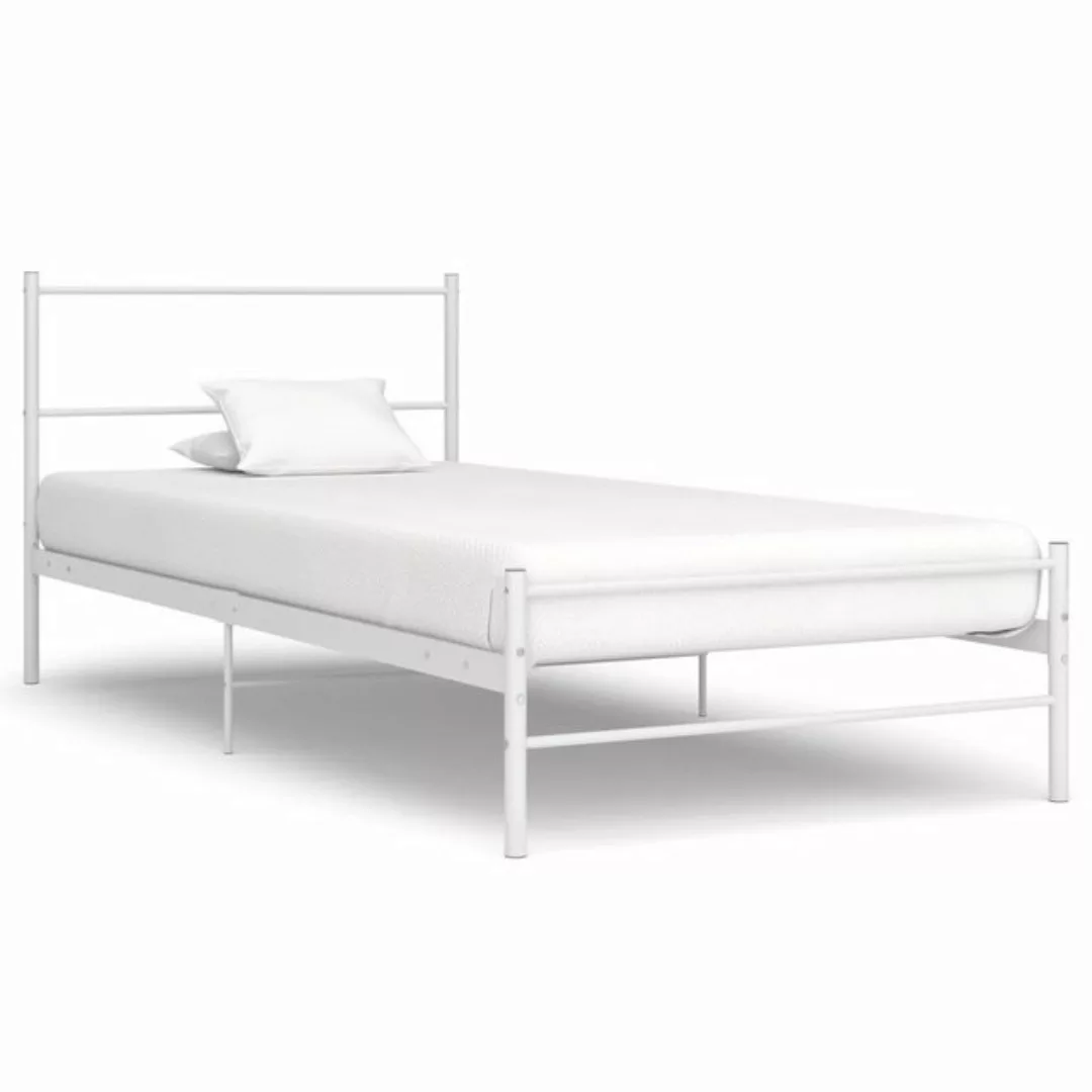 furnicato Bett Weiß Metall 90x200 cm günstig online kaufen