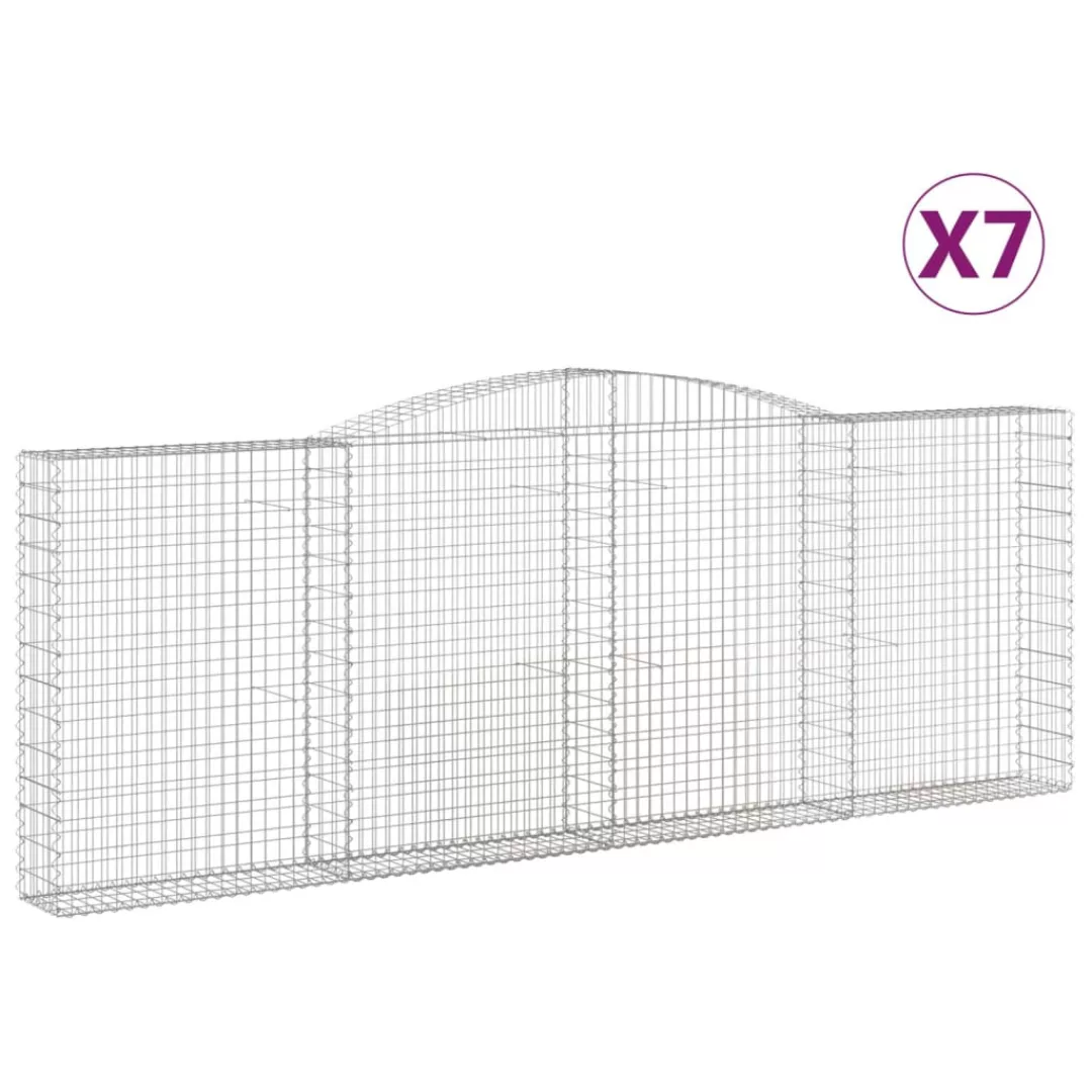 Vidaxl Gabionen Mit Hochbogen 7 Stk. 400x30x140/160cm Verzinktes Eisen günstig online kaufen