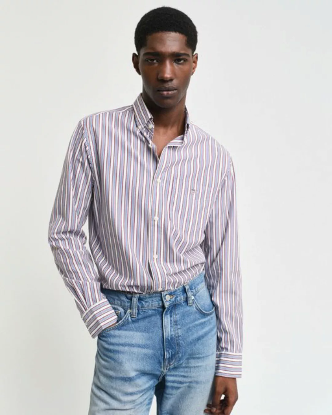 Gant Langarmhemd REG POPLIN STRIPE SHIRT Regular Fit Popeline Hemd mit Stre günstig online kaufen