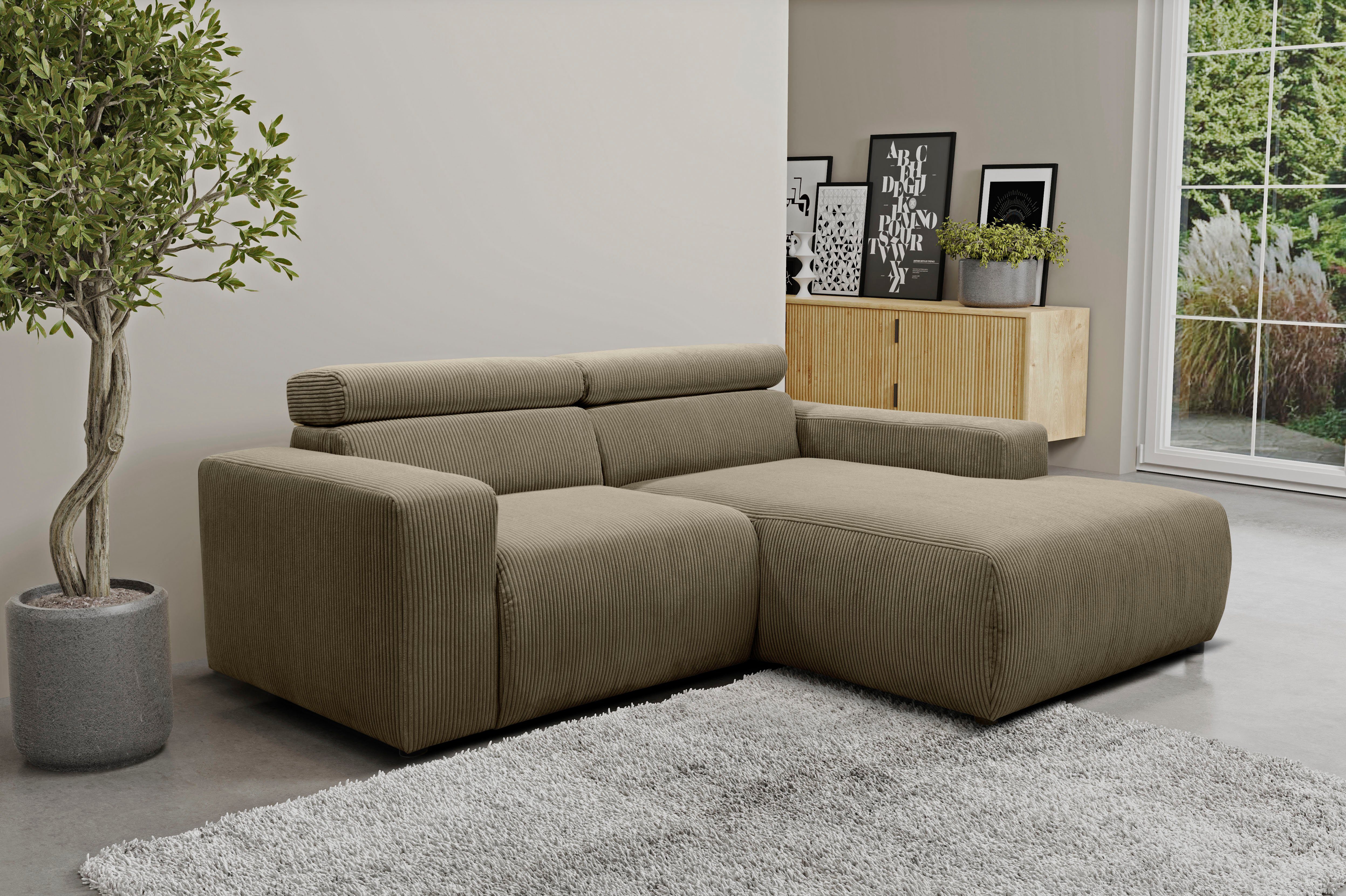 DOMO collection Ecksofa Brandon, inkl. Kopfteilverstellung, günstig online kaufen