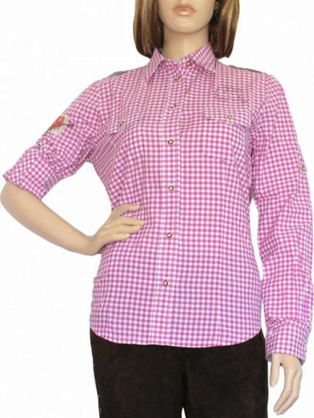 German Wear Trachtenbluse OB8-rosa Trachtenbluse Trachtenlederhosen-bluse b günstig online kaufen