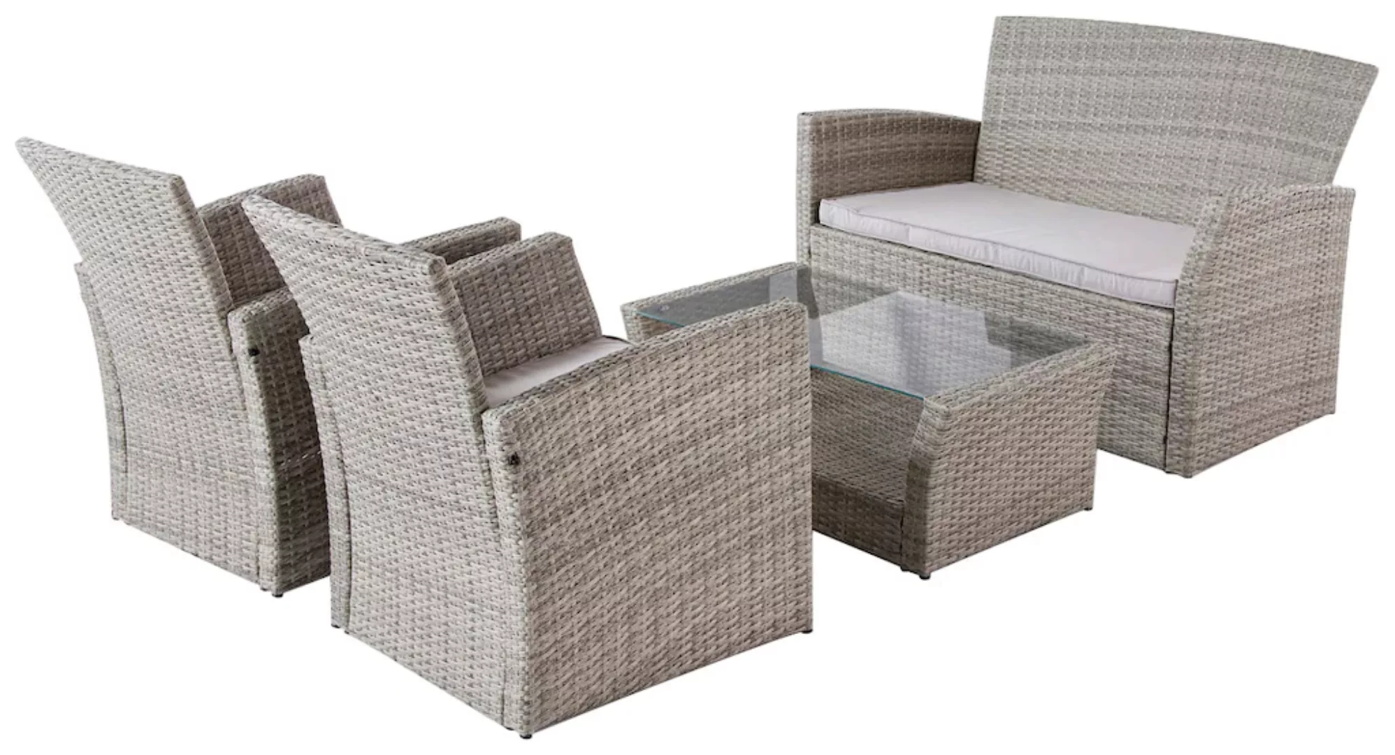 my Flair Gartenlounge-Set, (4 tlg.), 1 Sofa, 2 Sessel, 1 Tisch günstig online kaufen