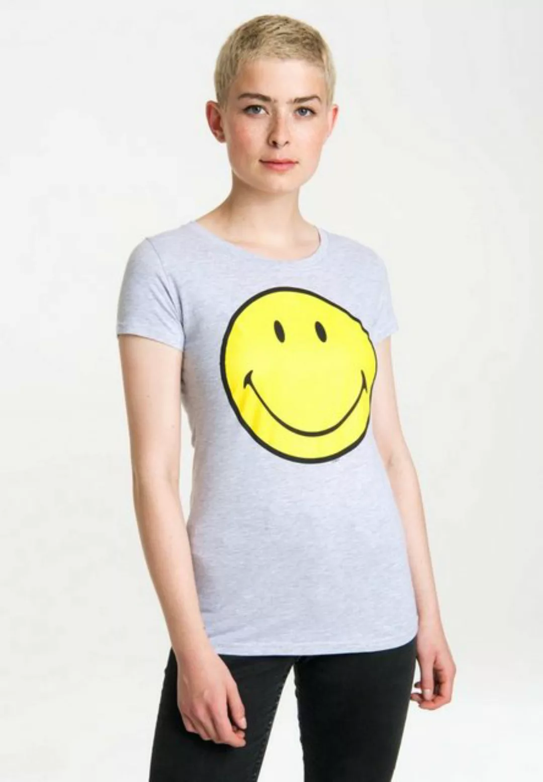 LOGOSHIRT T-Shirt Original Smiley Face mit lustigem Frontprint günstig online kaufen