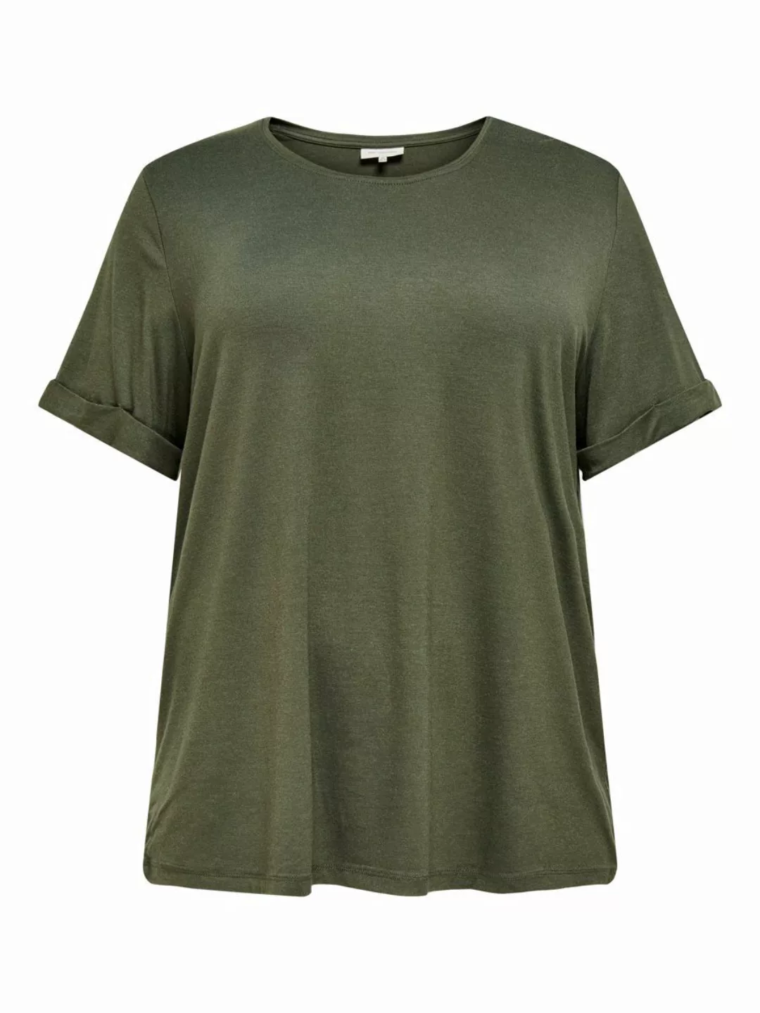 ONLY Einfarbiges Curvy T-shirt Damen Grün günstig online kaufen