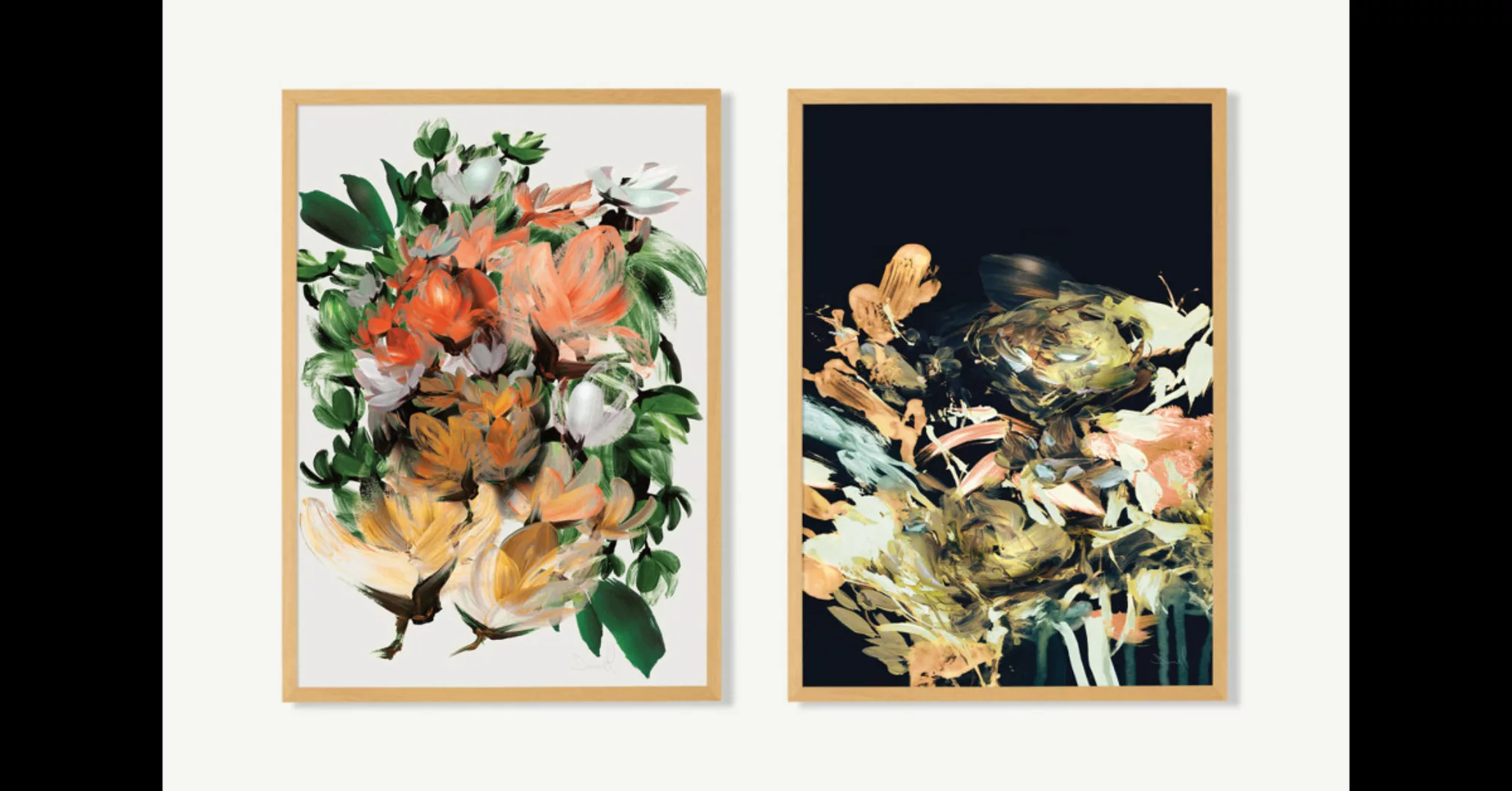 2 x Dan Hobday 'Rich Florals' gerahmte Kunstdrucke (A3) - MADE.com günstig online kaufen