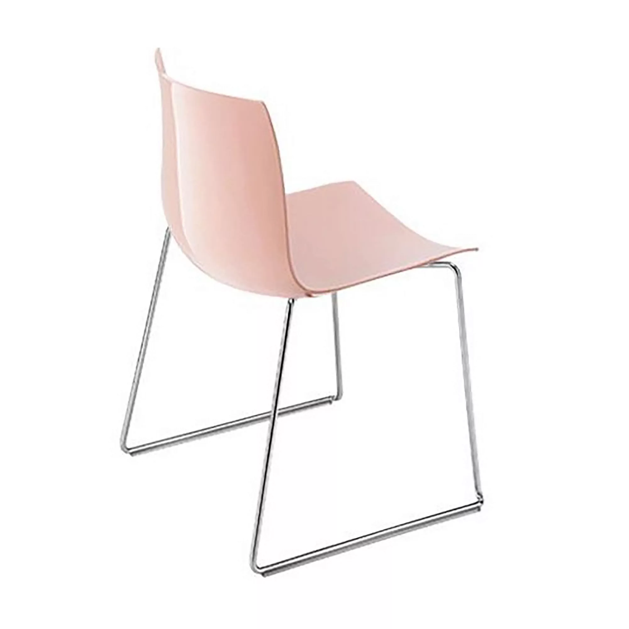 Arper - Catifa 46 0278 Stuhl einfarbig Kufe Chrom - rosé/Außenschale glänze günstig online kaufen