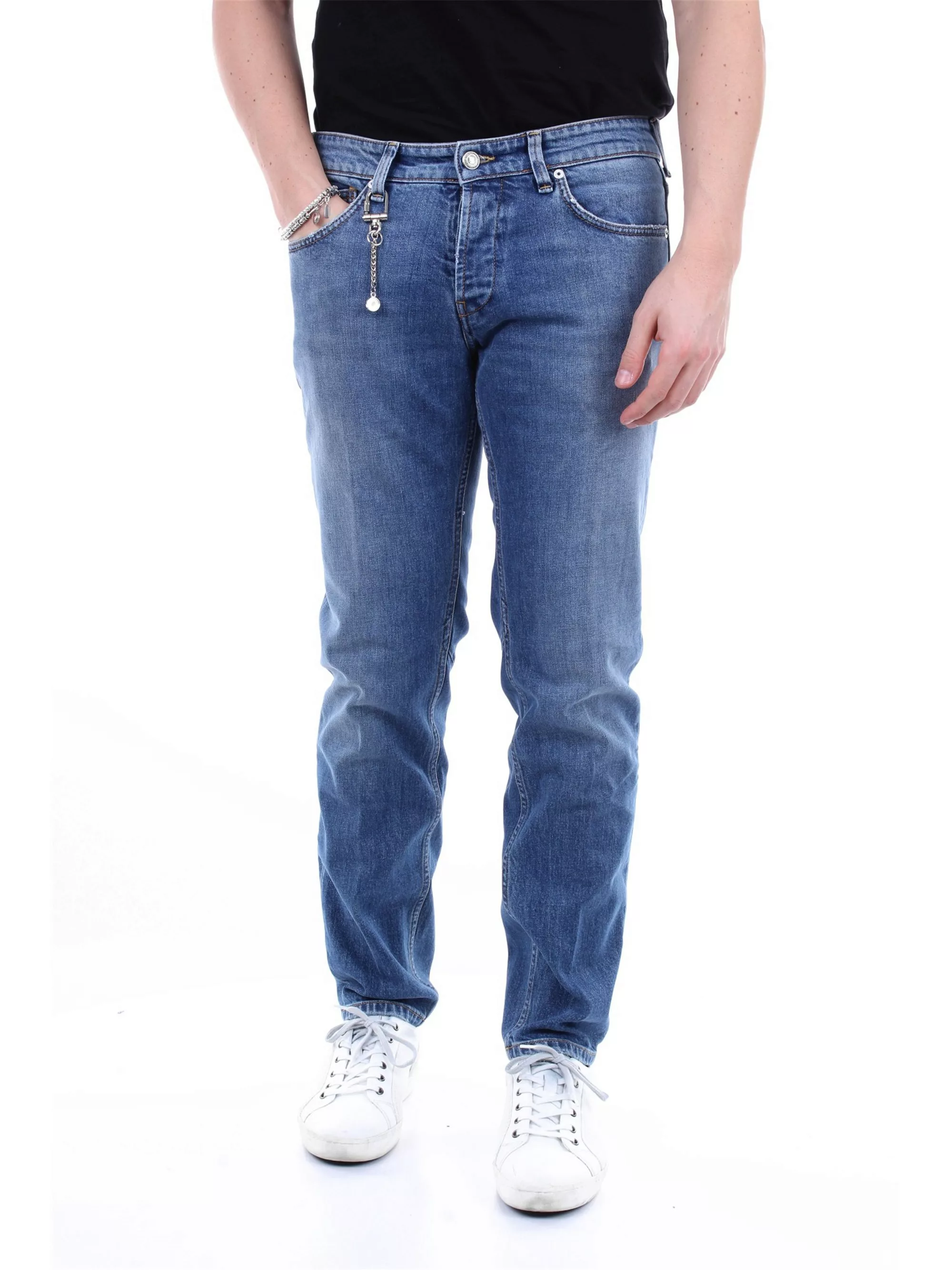 C PLUS schlank Herren Blue Jeans Elasthan Baumwolle günstig online kaufen