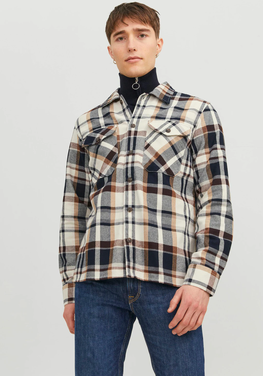 Jack & Jones Langarmhemd "JJEEDDIE OVERSHIRT LS NOOS" günstig online kaufen