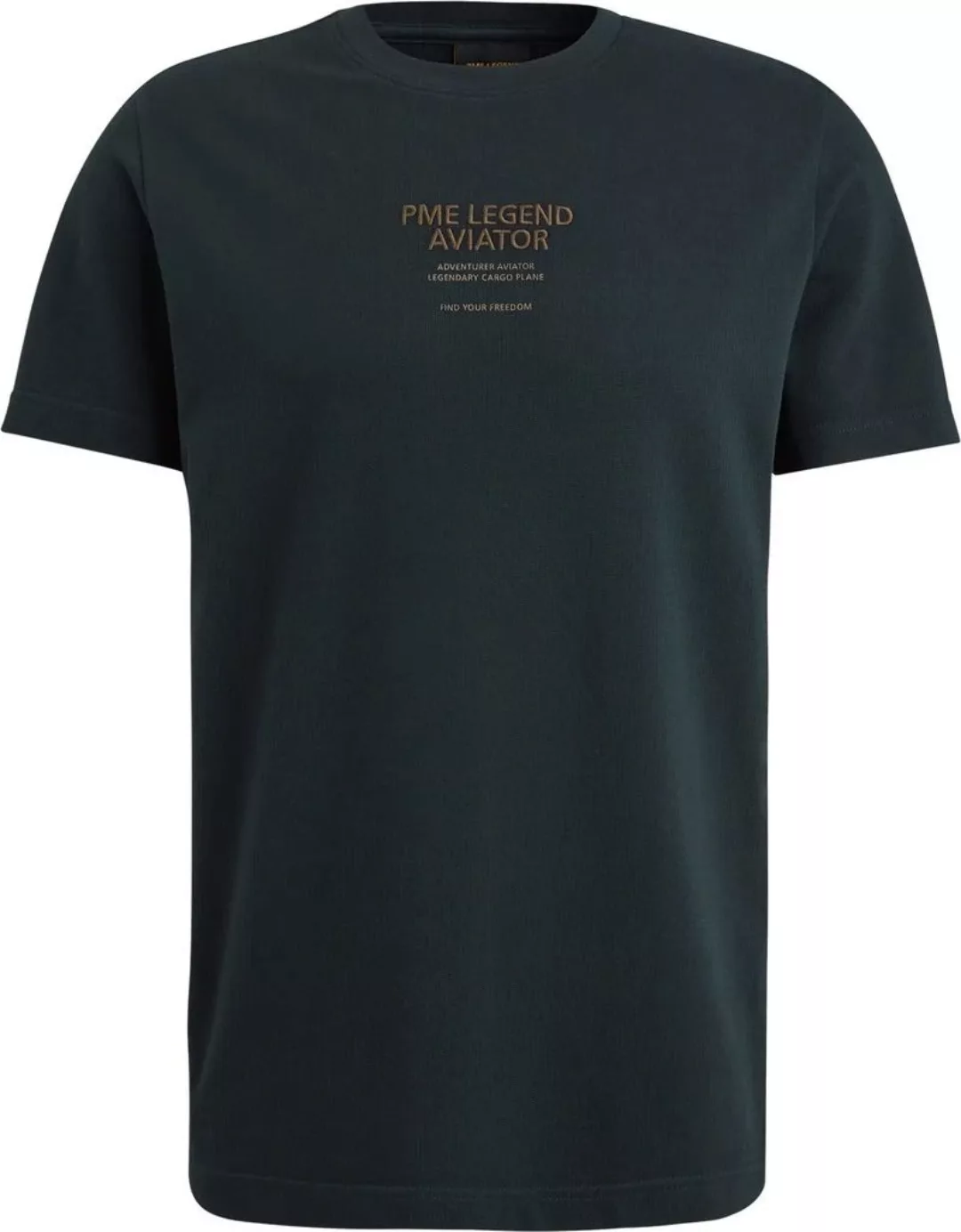 PME Legend Single Jersey T-Shirt Textured Navy - Größe M günstig online kaufen