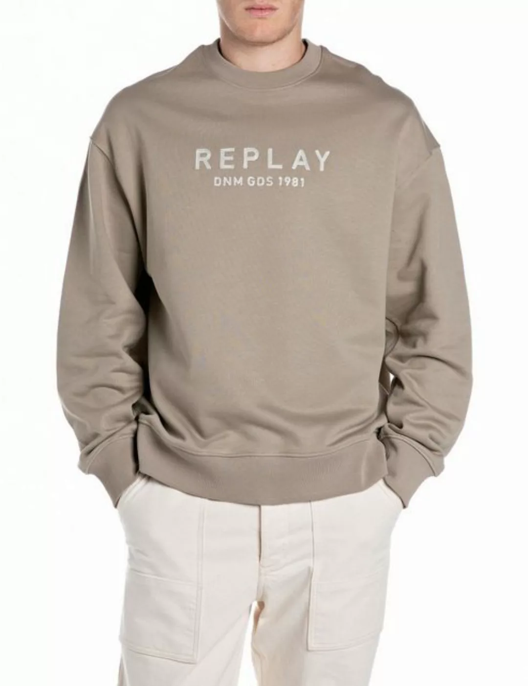 Replay Sweatshirt mit gesticktem Schriftzug vorn günstig online kaufen