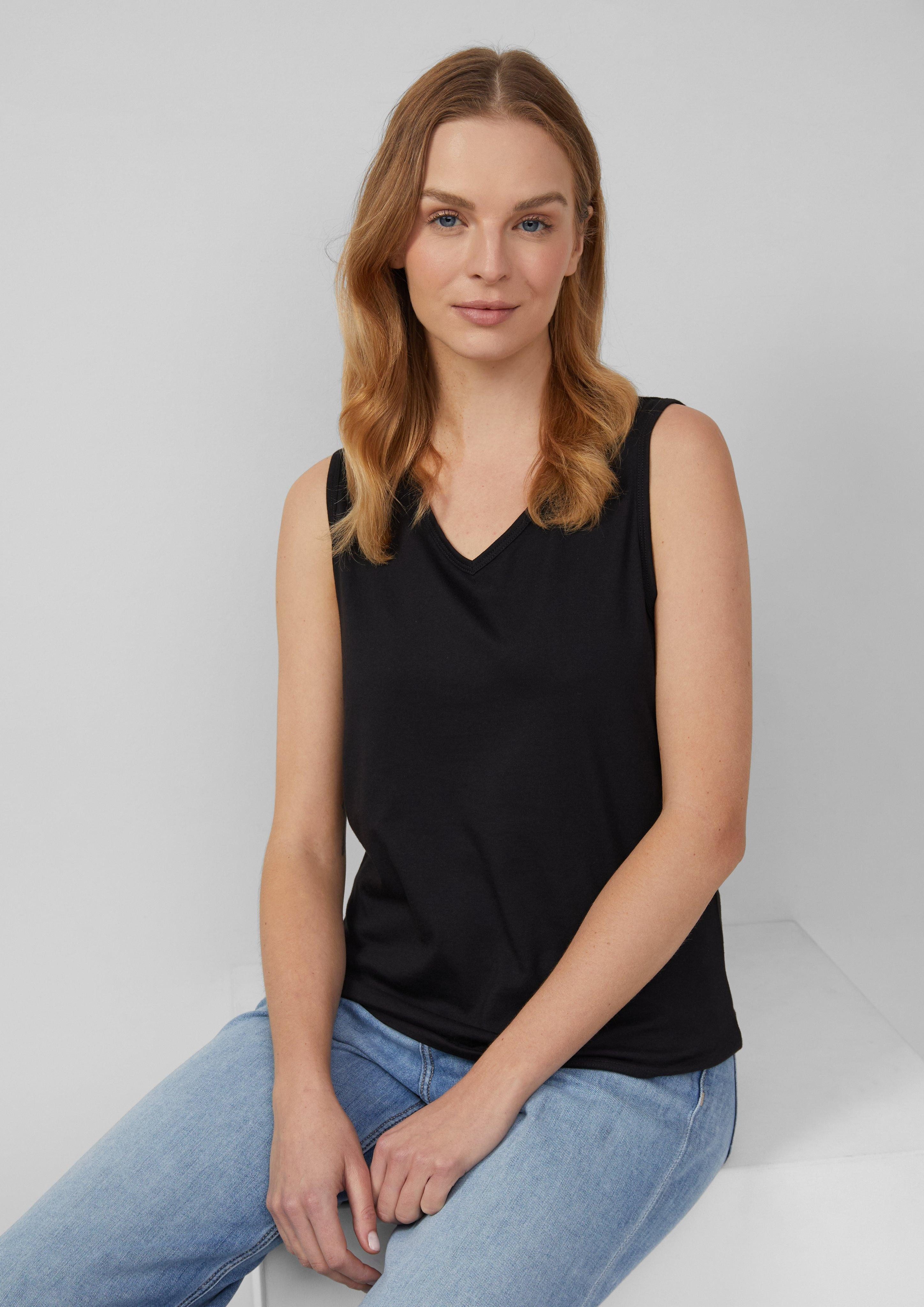 s.Oliver Shirttop Top mit V-Ausschnitt und günstig online kaufen