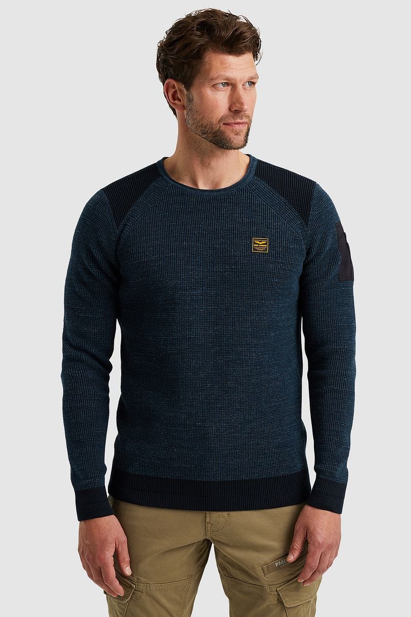 PME Legend Sweater Rib Melange Blau - Größe XXL günstig online kaufen