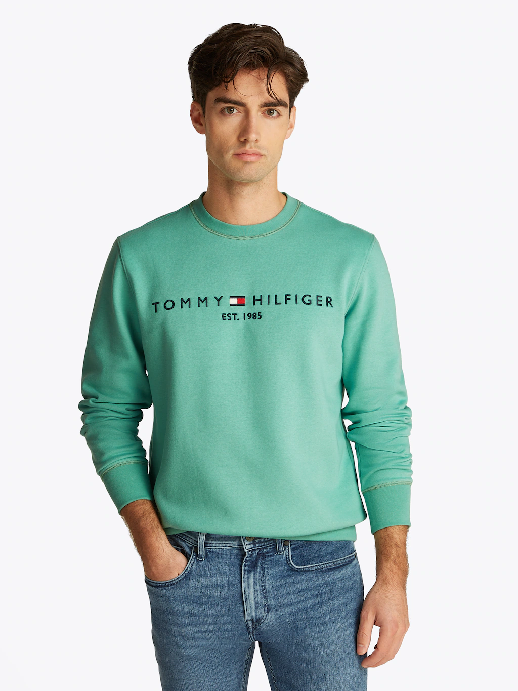 Tommy Hilfiger Sweatshirt "TOMMY LOGO SWEATSHIRT mit Rundhals und Stickerei günstig online kaufen