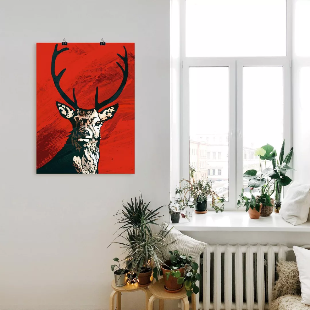 Artland Wandbild »Hirsch«, Wildtiere, (1 St.), als Leinwandbild, Poster in günstig online kaufen