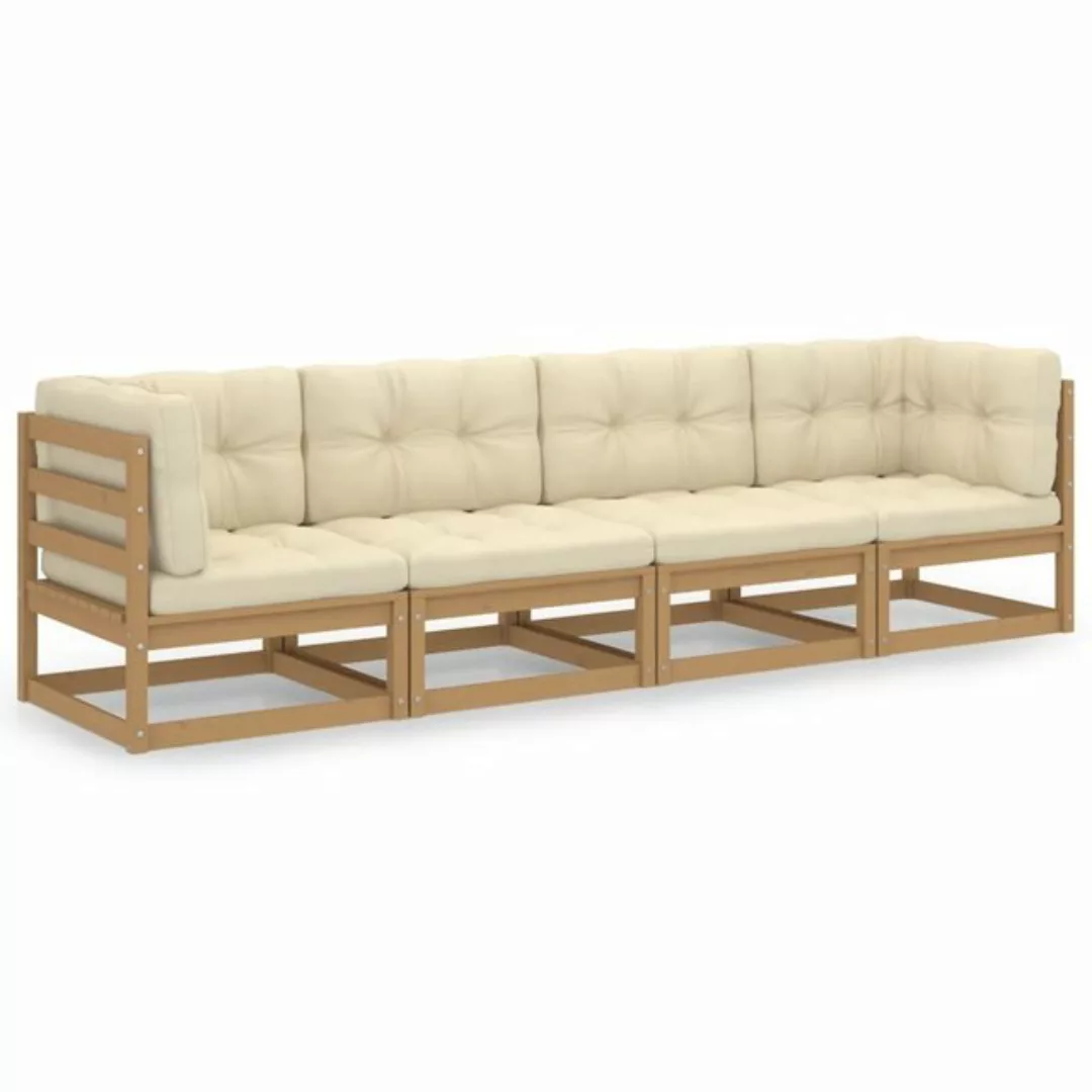 4-sitzer-gartensofa Mit Kissen Kiefer Massivholz günstig online kaufen