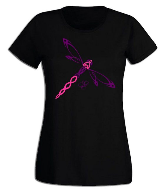G-graphics T-Shirt Damen T-Shirt - Libelle Pink-Purple-Collection, Slim-fit günstig online kaufen