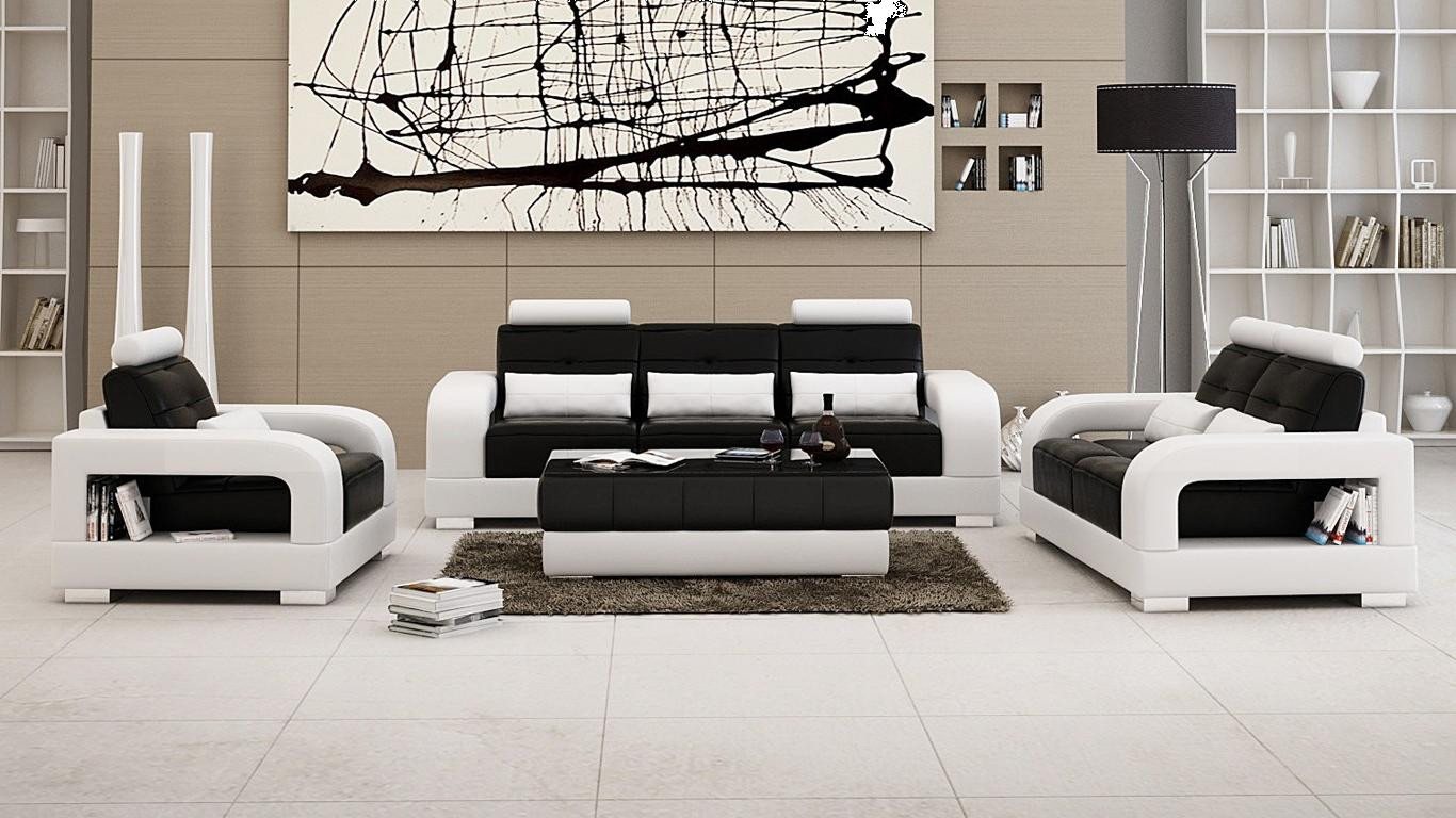 Xlmoebel Sofa Sofa aus Leder Wohnzimmer Set 3+1+1 Sitzer Couch Ensemble Des günstig online kaufen