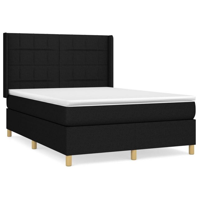 furnicato Bett Boxspringbett mit Matratze Schwarz 140x200 cm Stoff günstig online kaufen