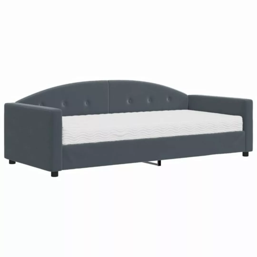 vidaXL Bett Tagesbett mit Matratze Dunkelgrau 90x190 cm Samt günstig online kaufen