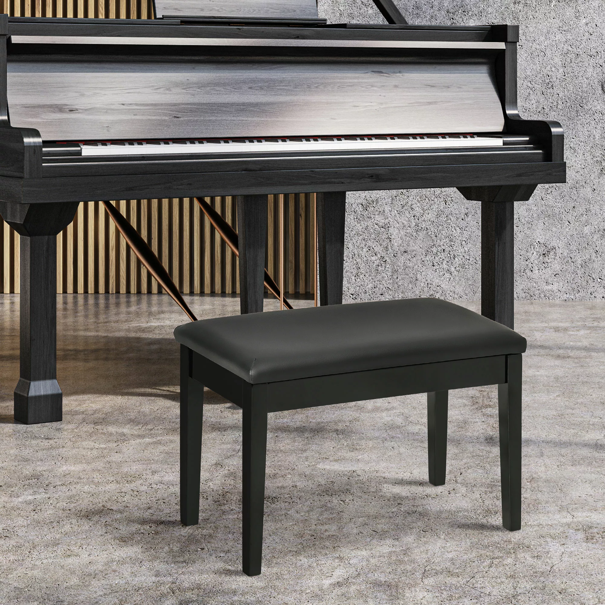 HOMCOM Klavierbank höhenverstellbarer Klavierhocker mit versteckten Staurau günstig online kaufen