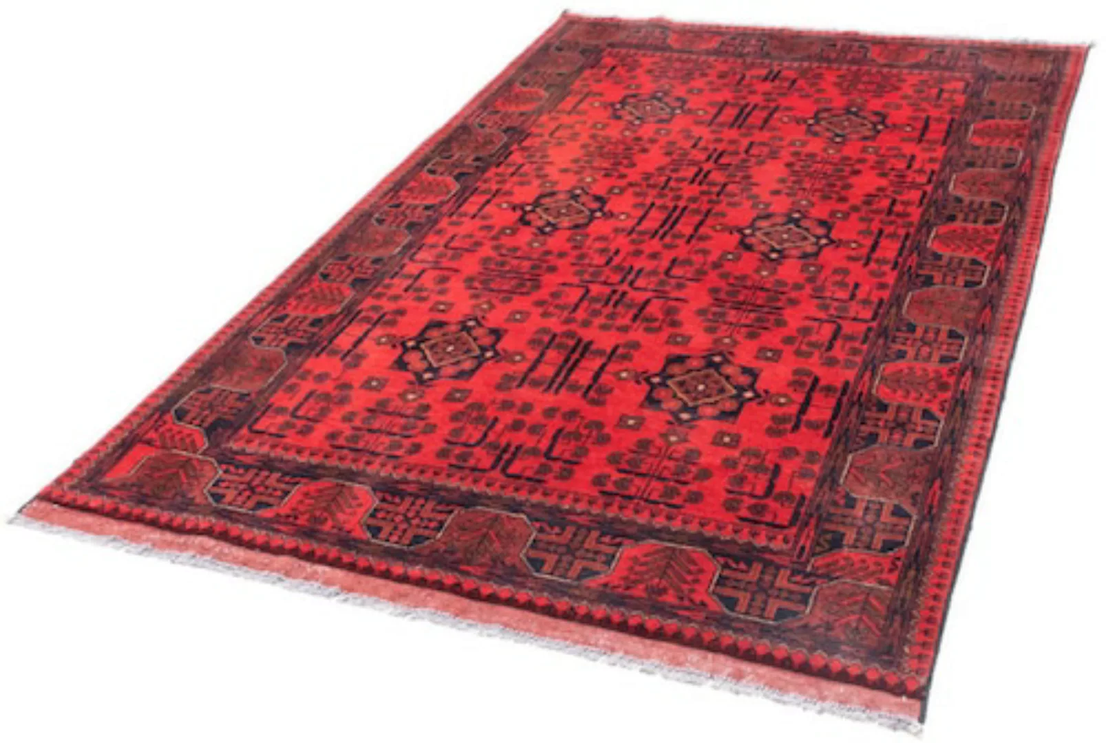 morgenland Wollteppich »Khal Mohammadi Durchgemustert Rosso 195 x 128 cm«, günstig online kaufen