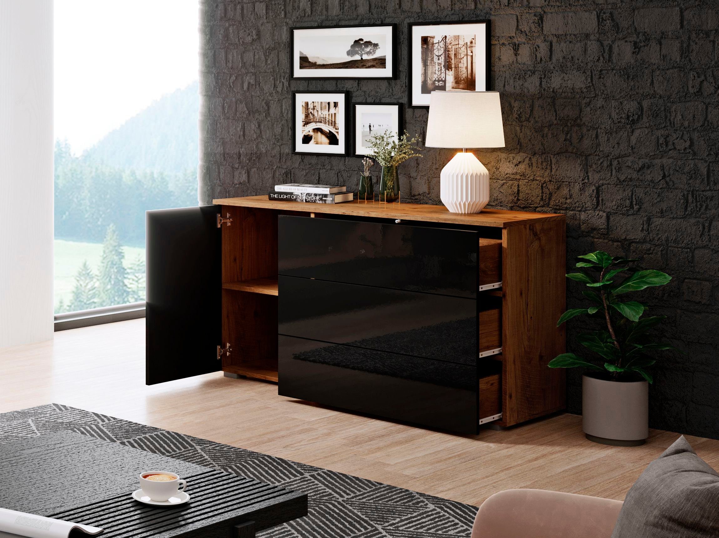 INOSIGN Sideboard "PARIS", (1 St.), Moderne 110cm breite grifflose Kommode, günstig online kaufen