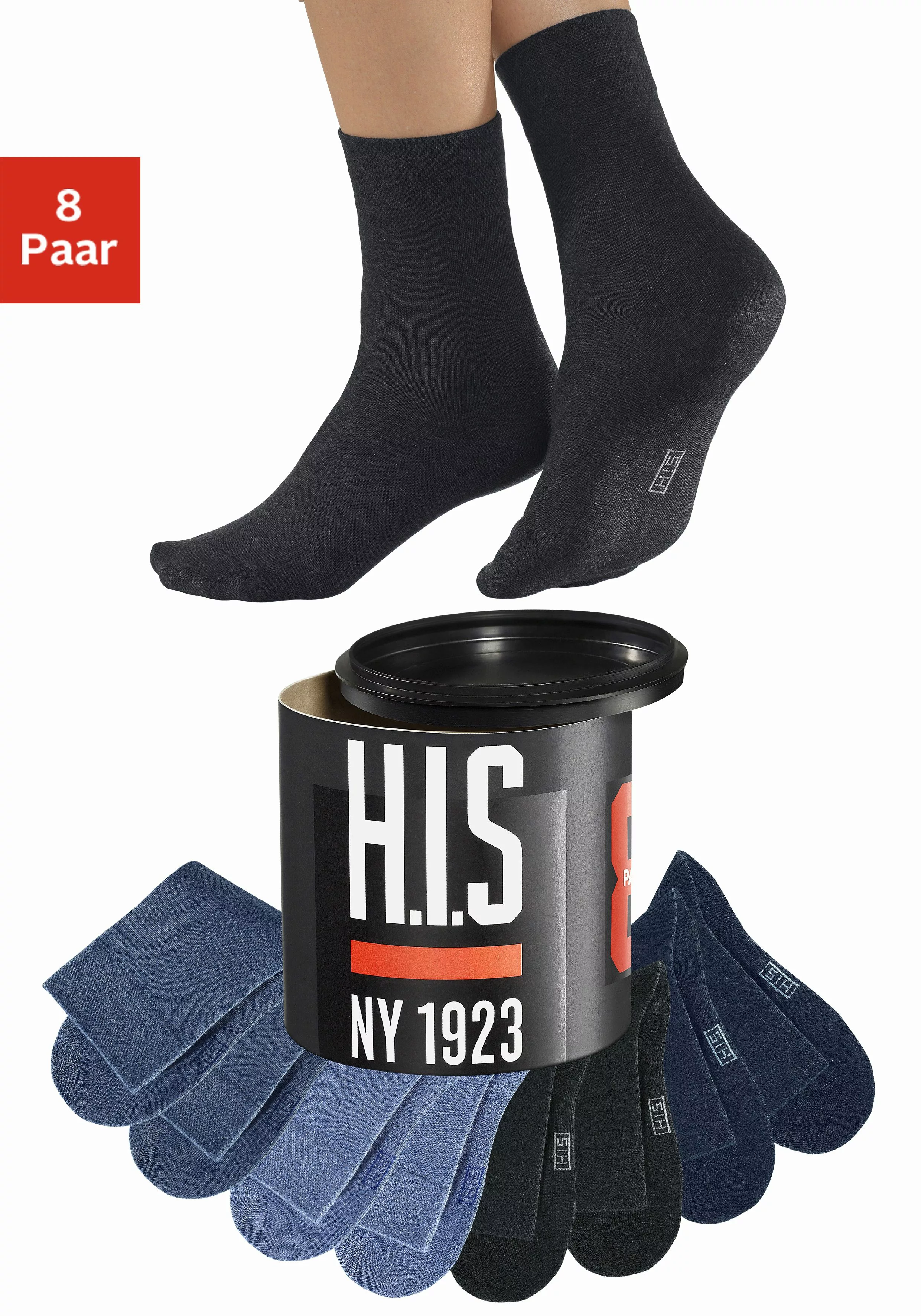 H.I.S Socken, (Dose, 8 Paar), in der Geschenkdose günstig online kaufen