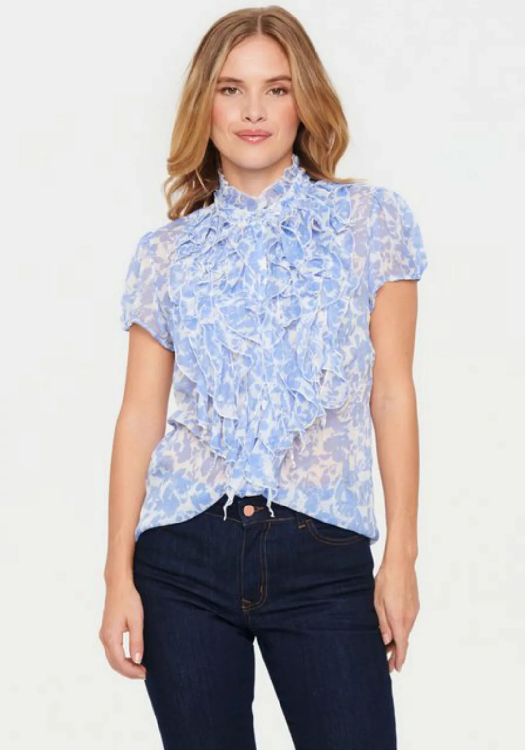Saint Tropez Rüschenbluse LiljaSZ Crinkle SS Shirt günstig online kaufen
