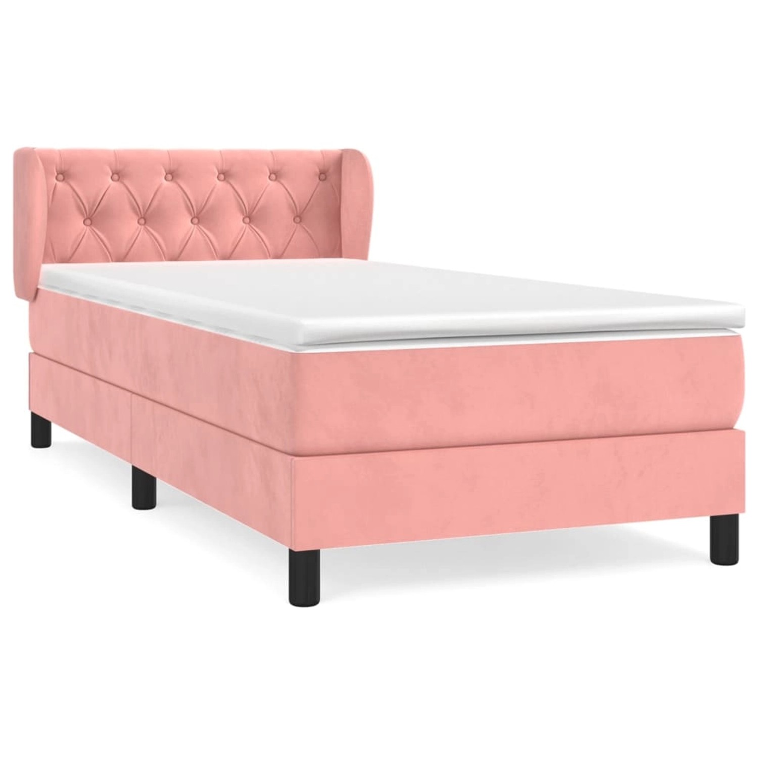 vidaXL Boxspringbett, Boxspringbett mit Matratze Rosa 80x200 cm Samt günstig online kaufen