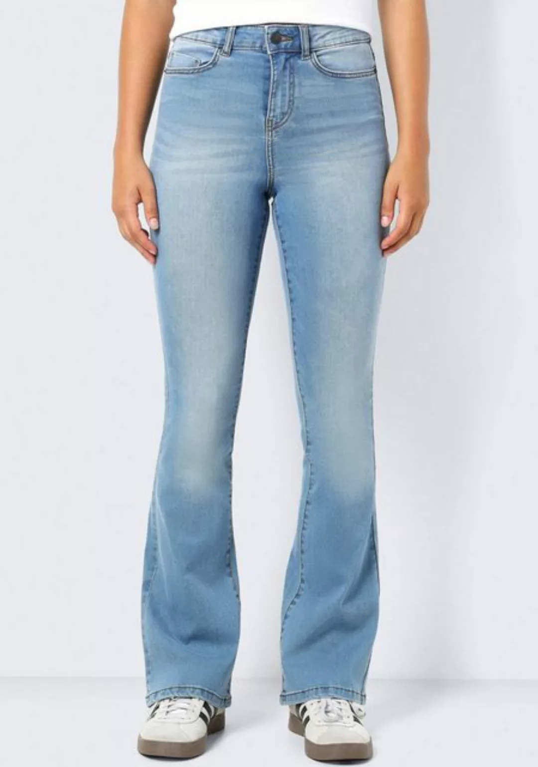 Noisy May Damen Jeans NMSALLIE HW FLARE JEANS VI162LB - Flare Fit - Blau - günstig online kaufen