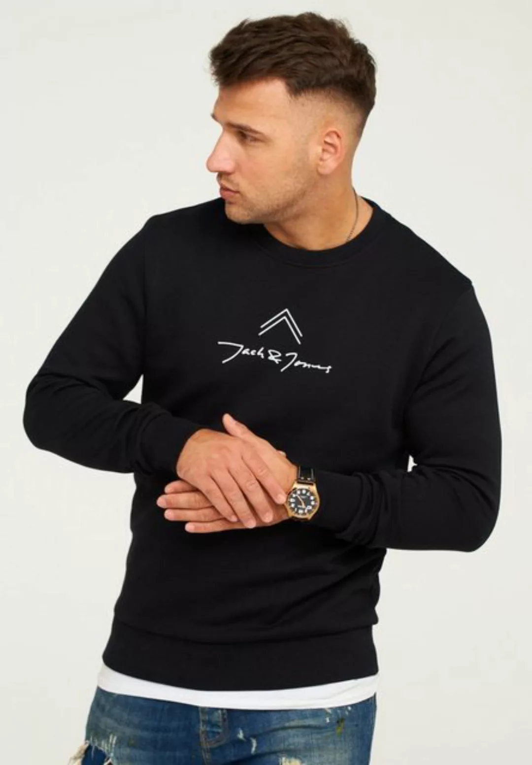 Jack & Jones Sweatshirt LABO SWEAT CREW NECK Rundhals Pullover mit Print Ba günstig online kaufen