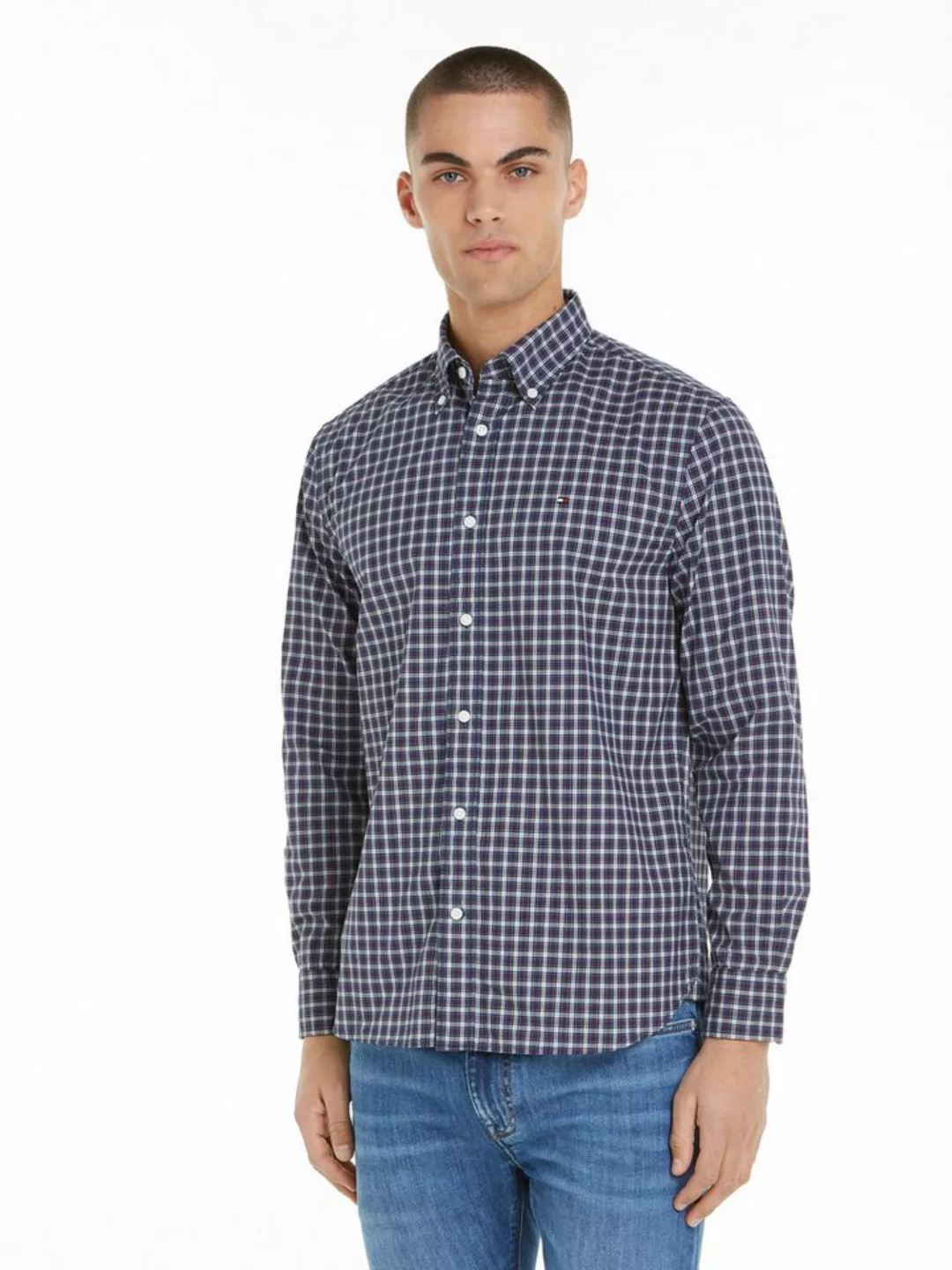 Tommy Hilfiger Langarmhemd FLEX POPLIN MINI TARTAN RF SHIRT modisch kariert günstig online kaufen