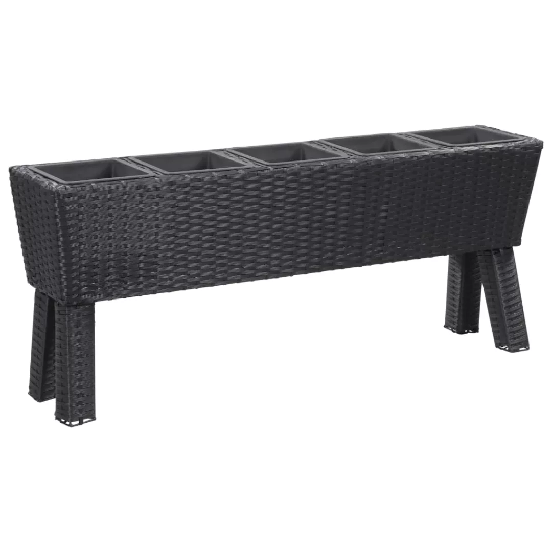 Garten-hochbeet Mit Beinen 5 Töpfen 118ã25ã50 Cm Poly Rattan günstig online kaufen