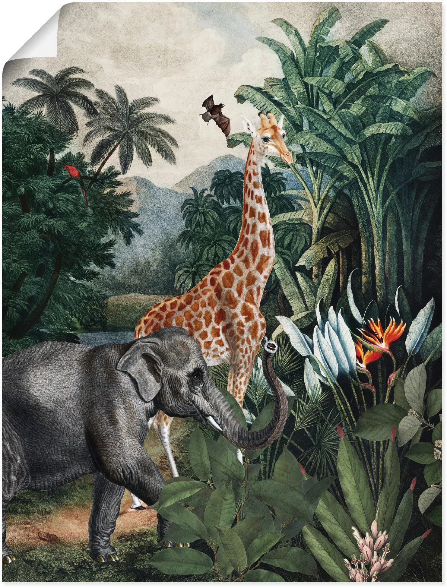 Artland Wandbild »Afrikanischer Dschungel«, Wildtiere, (1 St.) günstig online kaufen