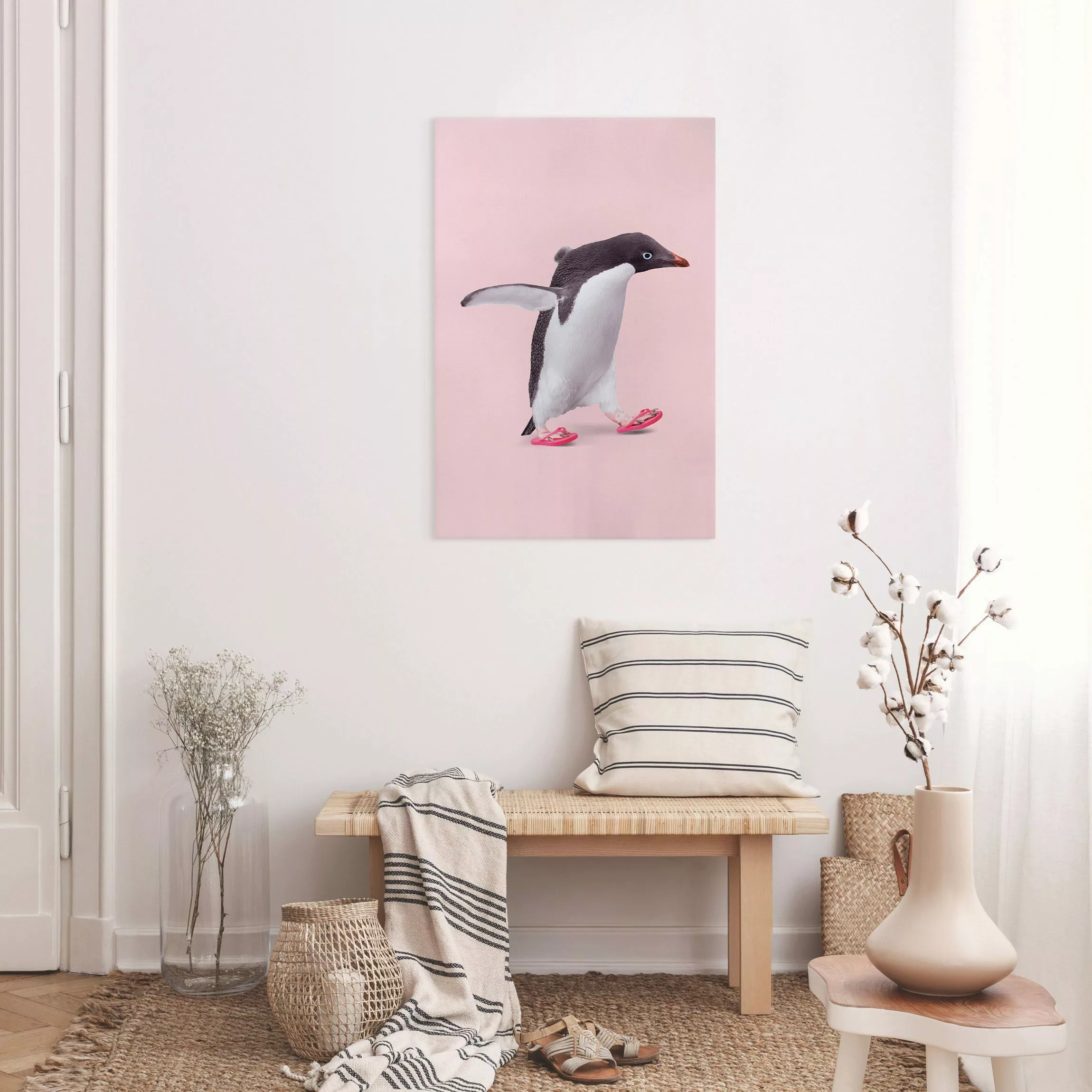 Leinwandbild Flip-Flop Pinguin günstig online kaufen