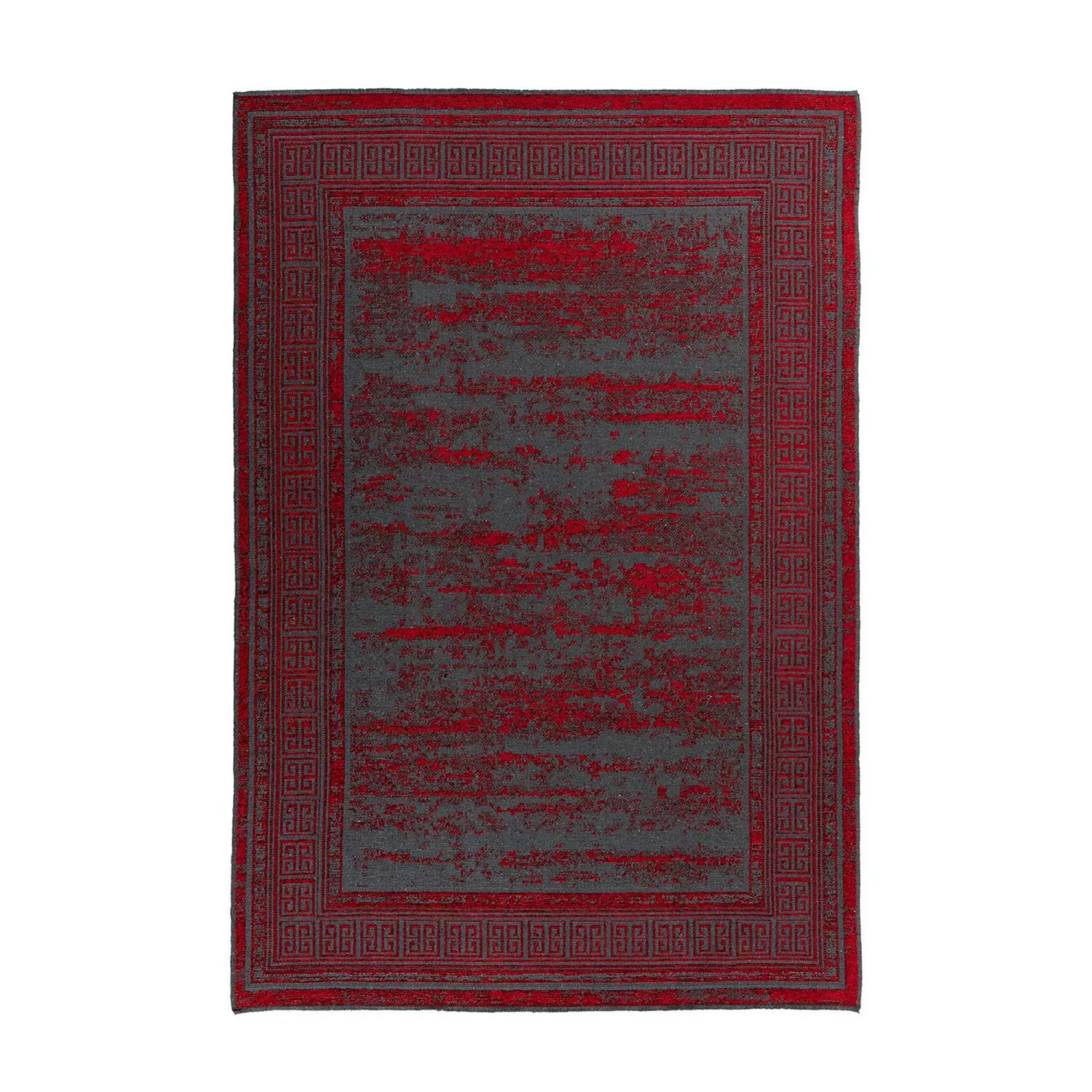 MeGusta Flachflor Teppich UsedLook Modern Rot Polyester 80x150 cm Eva günstig online kaufen