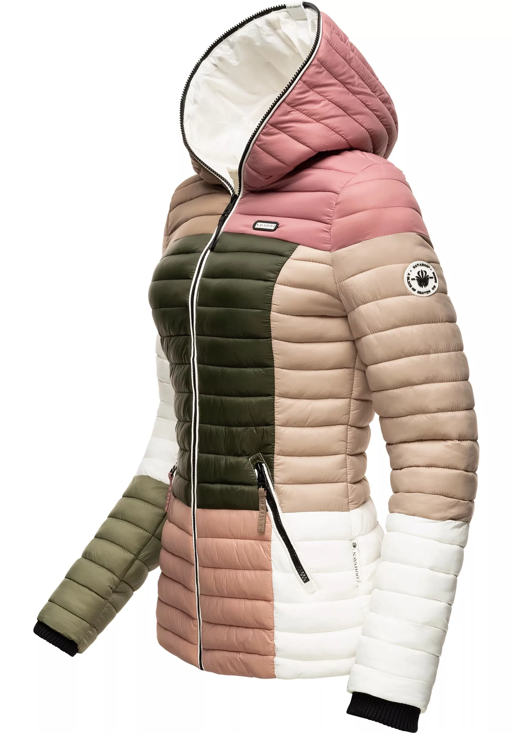 Navahoo Steppjacke "Multikulti", mit Kapuze, stylische Colorblocking Überga günstig online kaufen