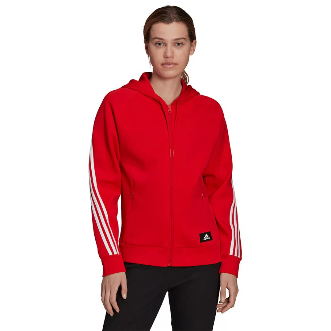 Adidas Fi 3 Stripes Sweatshirt Mit Reißverschluss XS Vivid Red günstig online kaufen