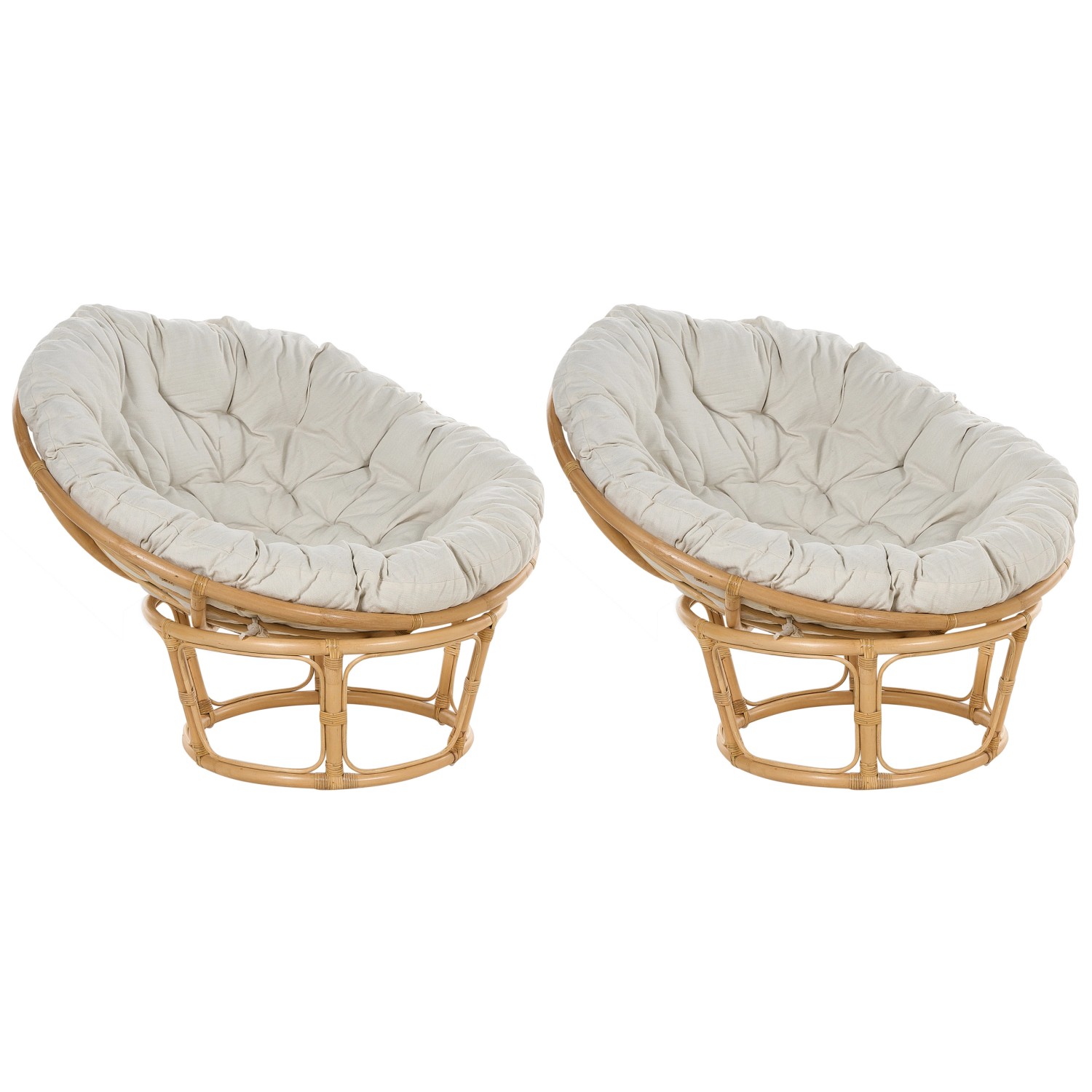 Beliani Sessel Naturfarben Beige 110x110x77 günstig online kaufen