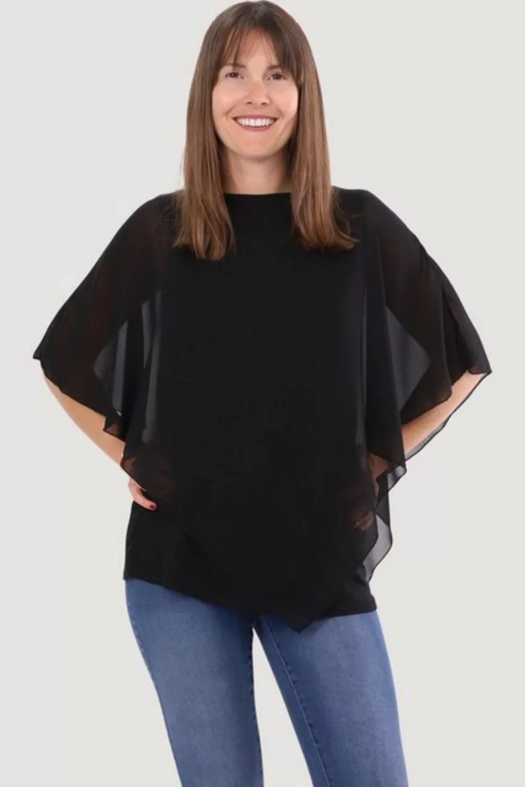 malito more than fashion Chiffonbluse 10732 Schlupfbluse Blusenshirt asymme günstig online kaufen