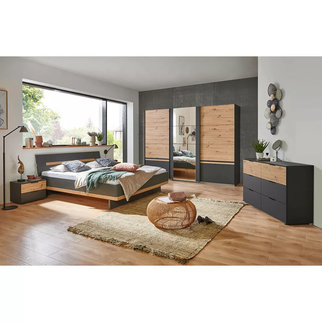 Schlafzimmer Komplett Set GRANADA-43 mit Bett 180x200cm und Schwebetürensch günstig online kaufen